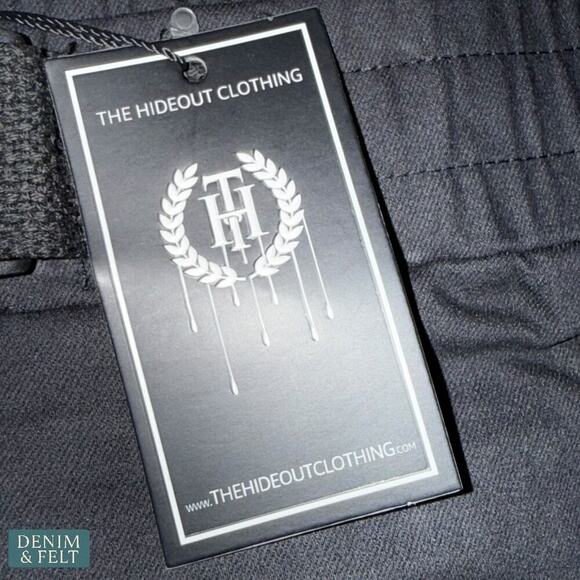 The Hideout Clothing Black Yellow Technical Cargo Pants Joggers Size S NEW - Picture 7 of 11